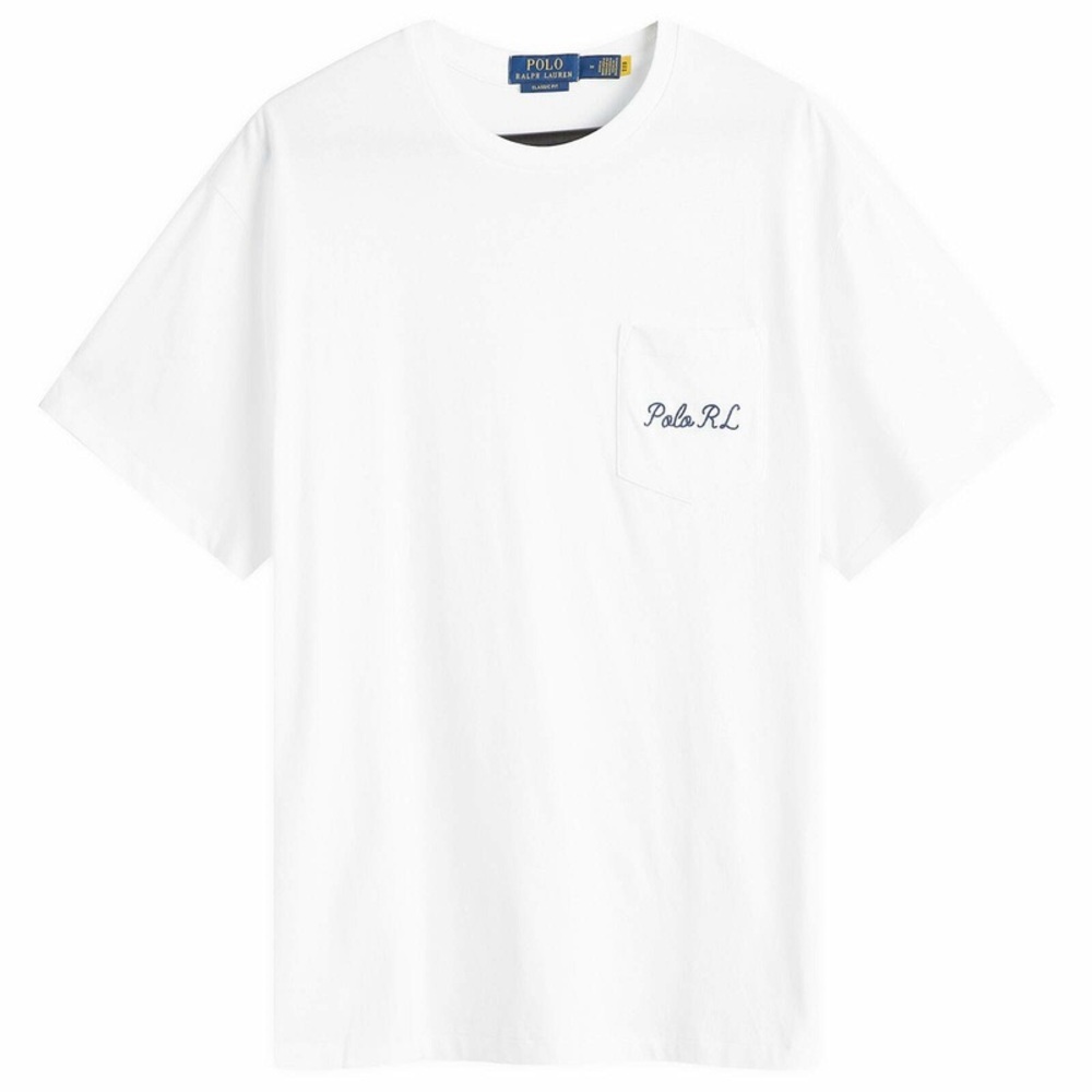 Polo Ralph Lauren Big & Tall White COLLEGE VARSITY BEAR Pocket T Shirt - Picture 4 of 11